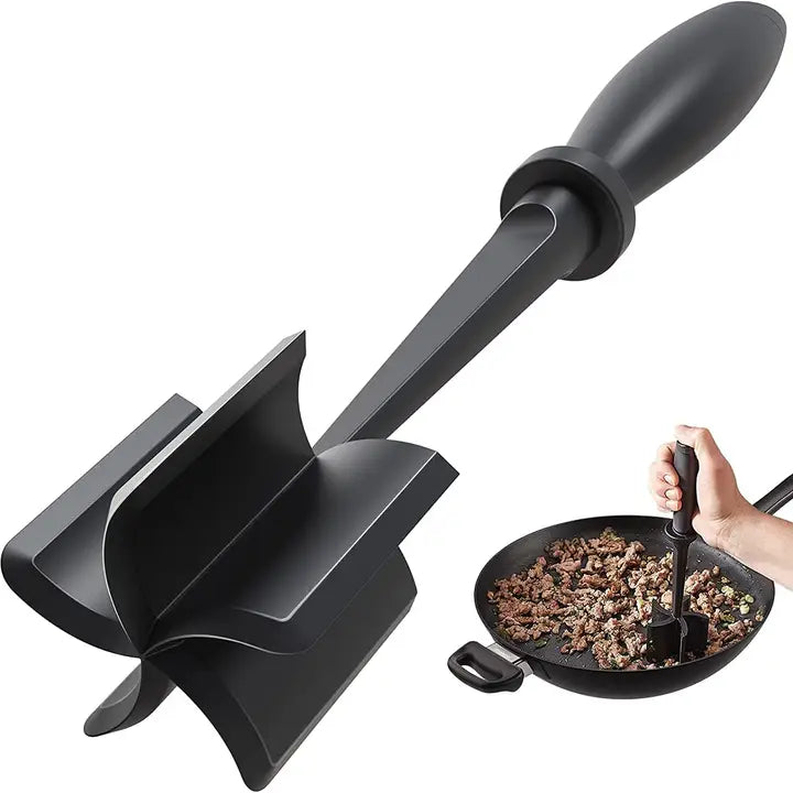 Heat-Resistant 5-Blade Meat Chopper & Masher-Nonstick Nylon