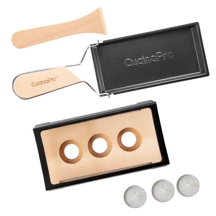 CucinaPro Cheese Raclette W Foldable Handle & 3 Tea Lights